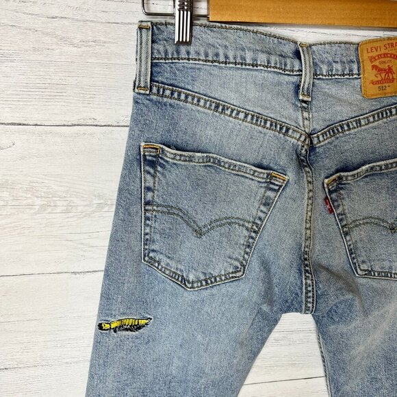 Levis Jeans Mens Size 29X30 Slim Taper Butterfly Dragonfly Embroidered - Picture 15 of 16